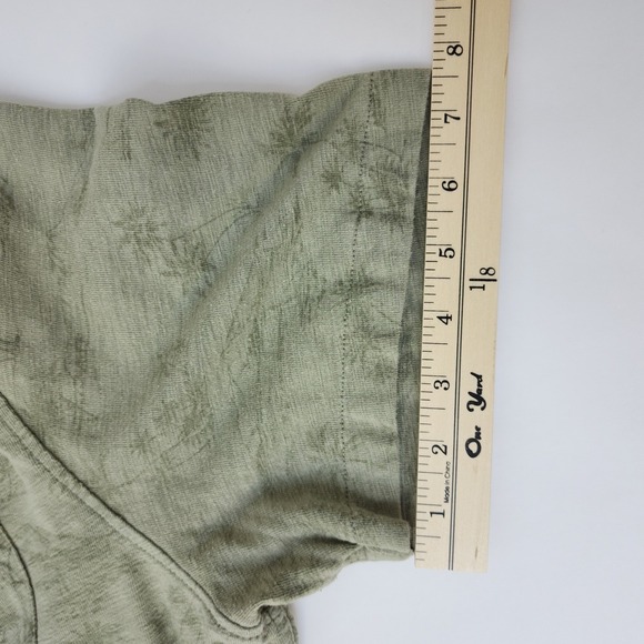 American Eagle Mens Large Green Tropical Palm Tree Short Sleeve Button - Picture 8 of 10